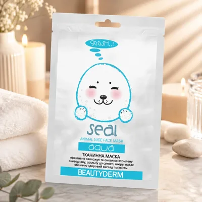 Маска тканина для обличча Beauty Derm Animal Seal 25мл зволожуюча