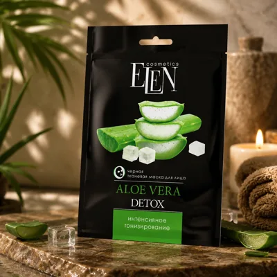 Маска тканина для обличча Elen Cosmetics Aloe Vera 25мл
