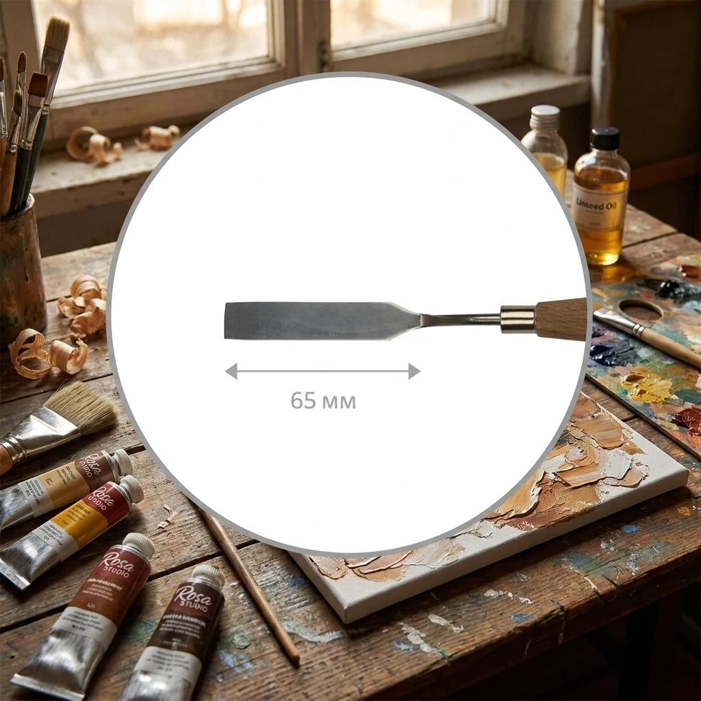 Мастихін ROSA Studio №08, прямокутний, довжина 6,5 см