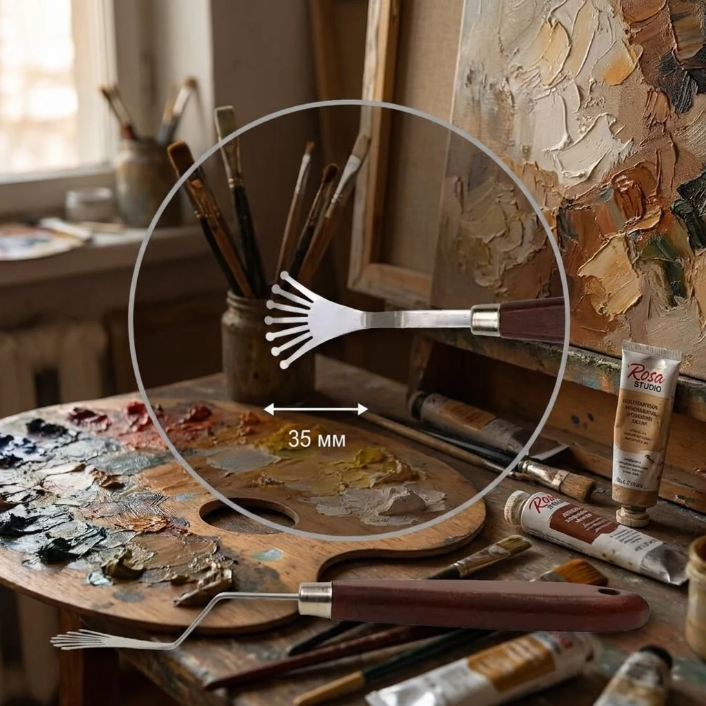 Мастихін ROSA Studio ArtWork №3, віяловий, довжина 3,5 см