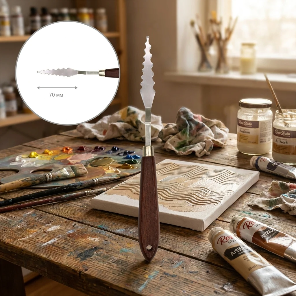Мастихін ROSA Studio ArtWork №4, хвилястий, довжина 7 см