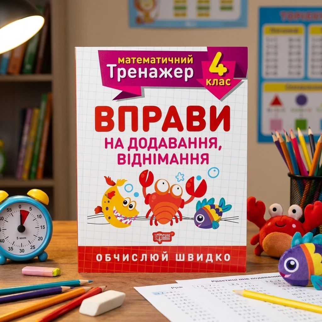 Математичний тренажер. Вправи на додавання, віднімання 4 кл