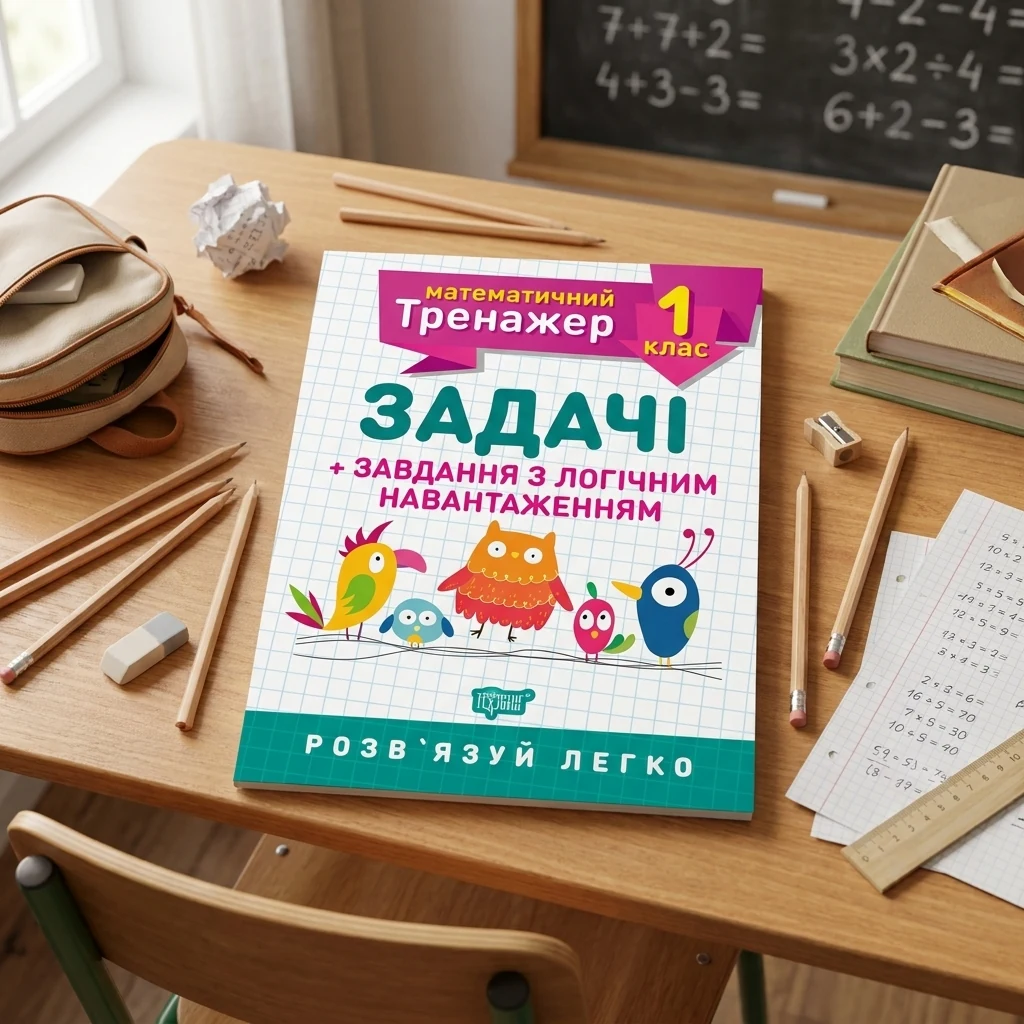 Математичний тренажер. Задачі+завдання з логічним навантаженням 1 кл
