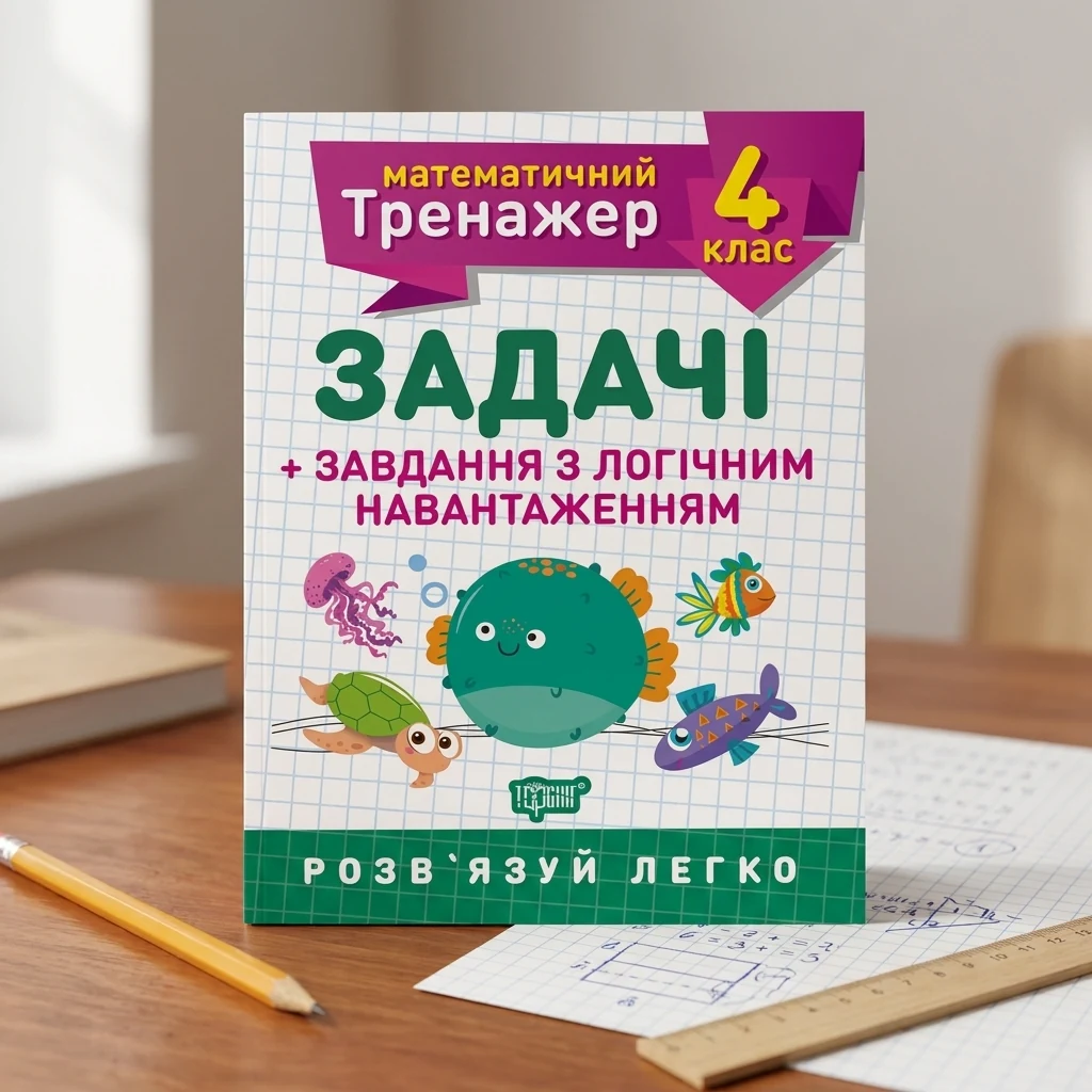 Математичний тренажер. Задачі+завдання з логічним навантаженням 4 кл
