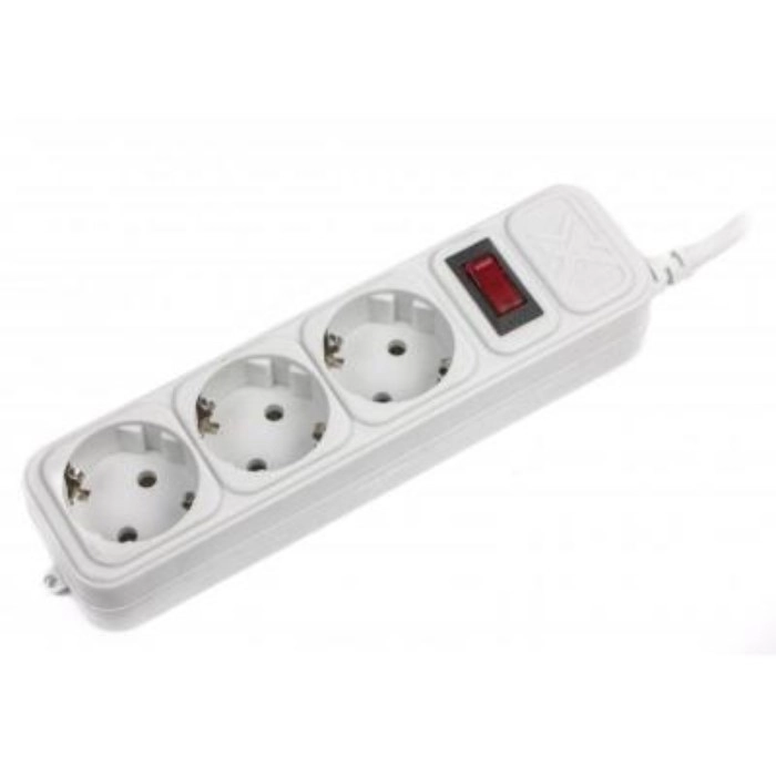 Мережевий фільтр живлення Maxxter SPM3-G-6G сірий 1.8 м кабель, 3 розетки (SPM3-G-6G) — фото 2