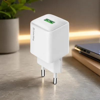Мережевий зарядний пристрій Colorway 1USB Quick Charge 3.0 (18W) V2 білий