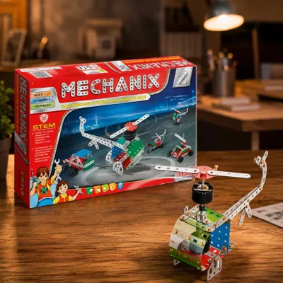 Металевий конструктор, розвиваючий Mechanix №2 170 елементів-15 моделей