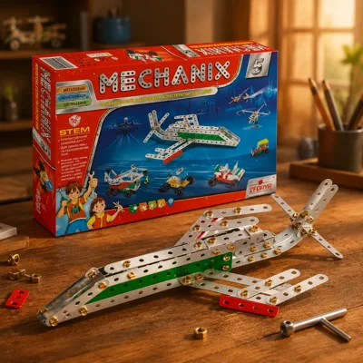 Металевий конструктор, розвиваючий Mechanix №5 300 елементів-25 моделей