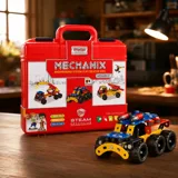 Металевий конструктор, розвиваючий у пластиковому кейсі Mechanix ADVANCE 249 елементів-28 мод. — фото 1