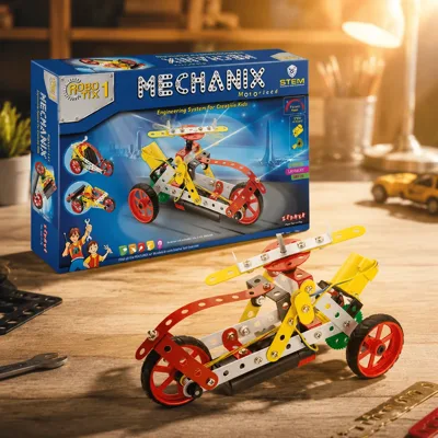 Металевий конструктор з електромотором Robotix №1 114 елементів-8 моделей
