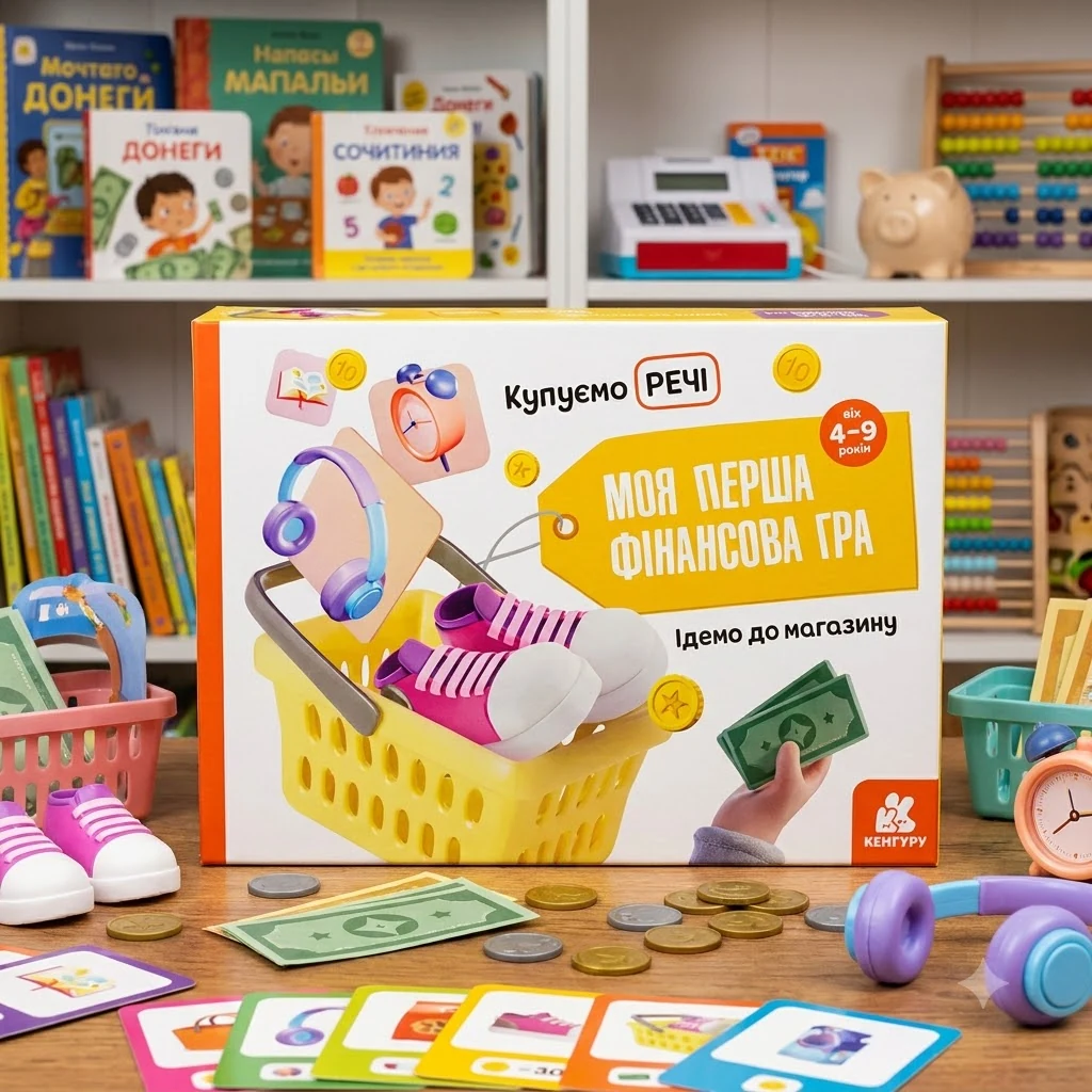 Моя перша фінансова гра.Ідемо до магазину.Купуємо речі. 4+ Кенгуру/Ранок