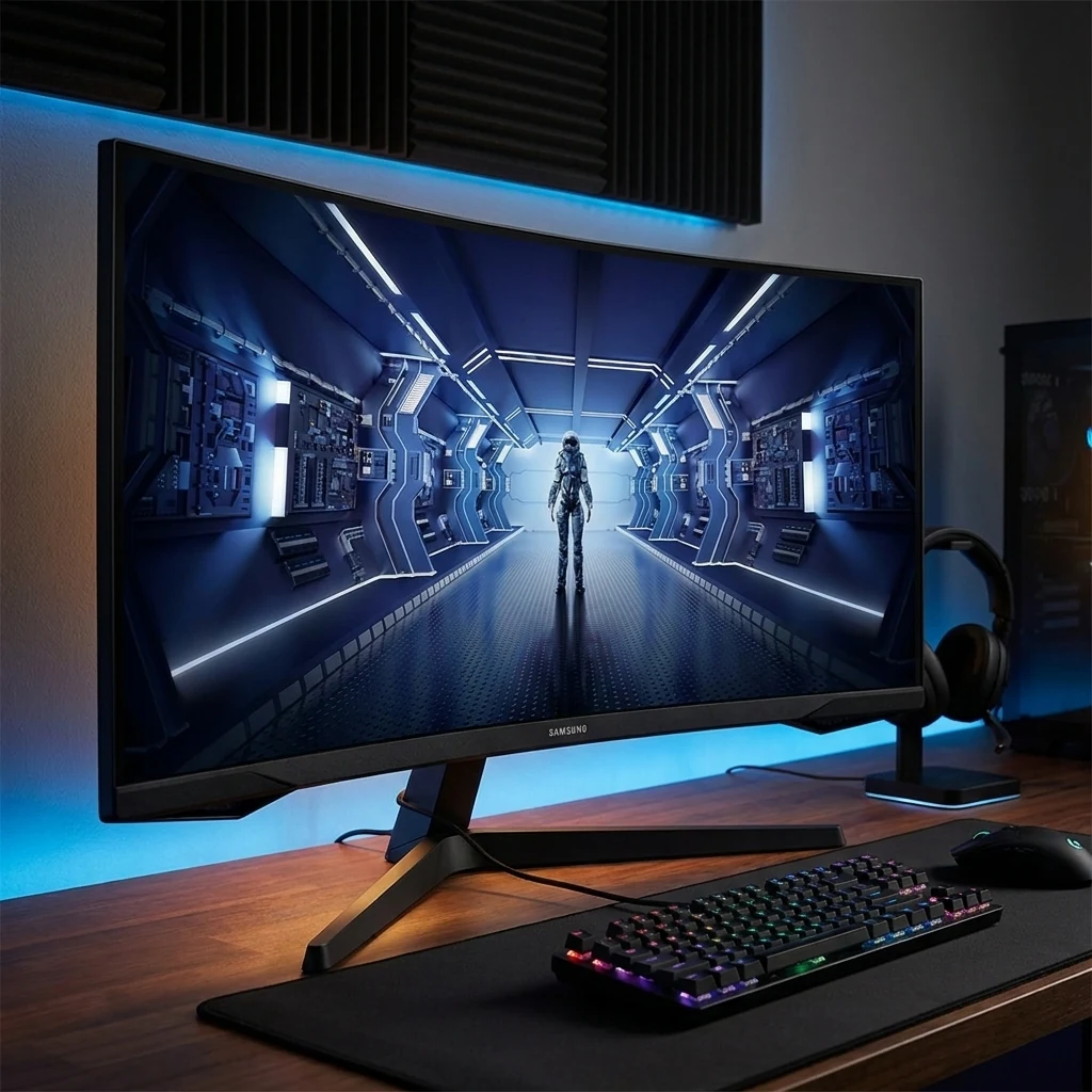 Монітор Samsung 34  Odyssey G5 C34G55TWW D-Sub, 2xHDMI, DP, VA, 3440x1440, 21:9, 165Hz, 1ms, CURVED — 