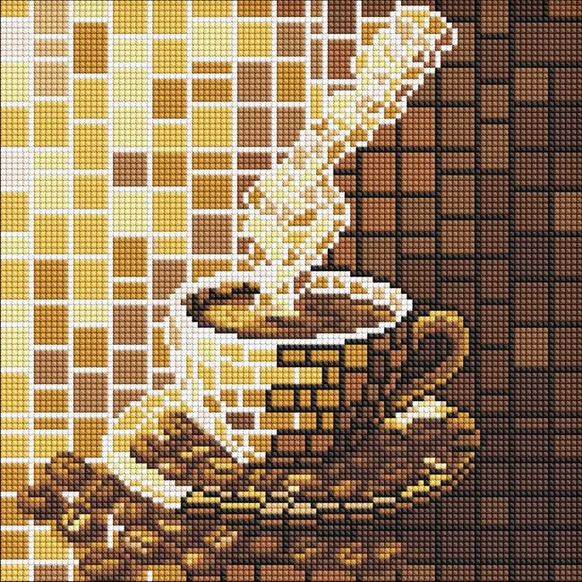 Мозаїка алмазна 30*30 см "Вітраж. Кава"