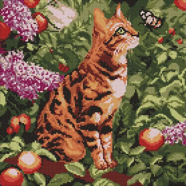 Мозаїка алмазна 40*40 см "Бенгальський кіт"