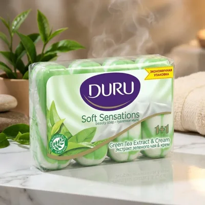 Мило Duru 1+1 4х80гр зелений чай