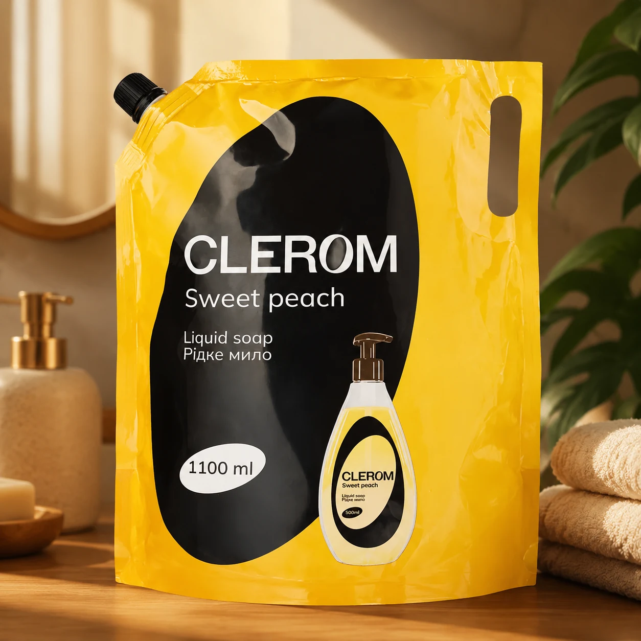 Мило рідке Clerom Cattleya Sweet peach 1,1л дой-пак 20272 — 