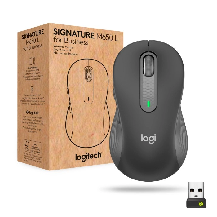 Миша бездротова Logitech Signature M650 L Wireless Mouse for Business Graphite (910-006348) — фото 2