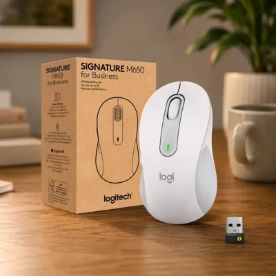 Миша бездротова Logitech Signature M650 L Wireless Mouse for Business Off-White (910-006349)