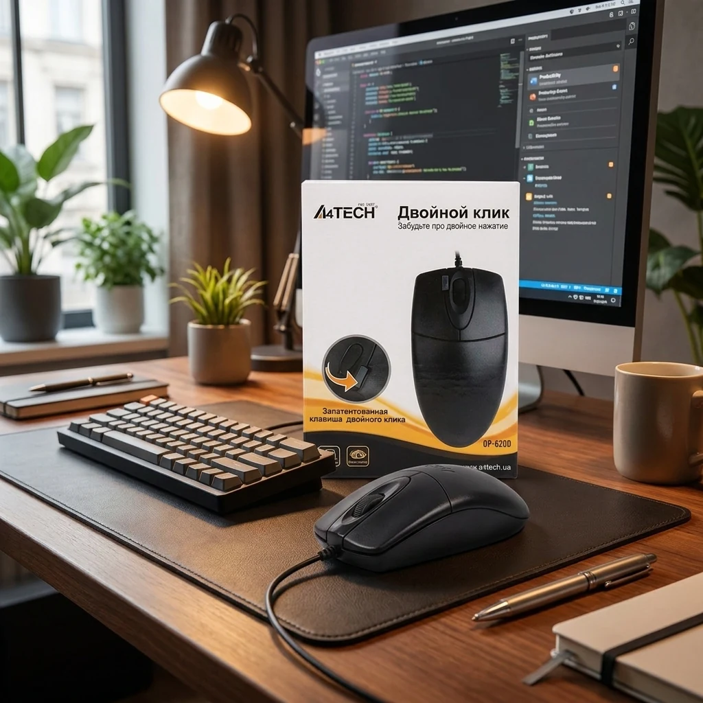 Миша дротова "A4TECH" OP-620 usb