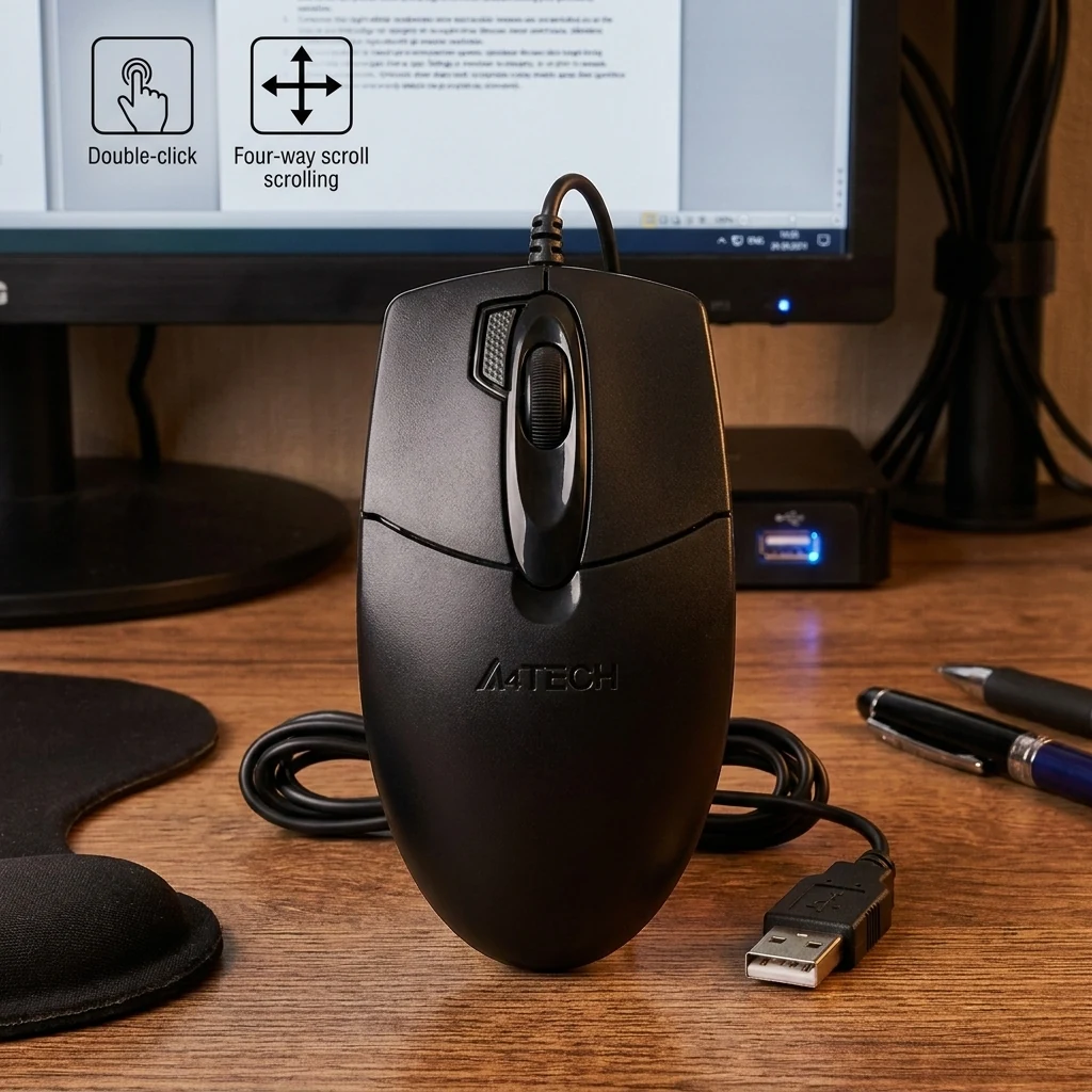 Миша дротова A4Tech OP-730D Black