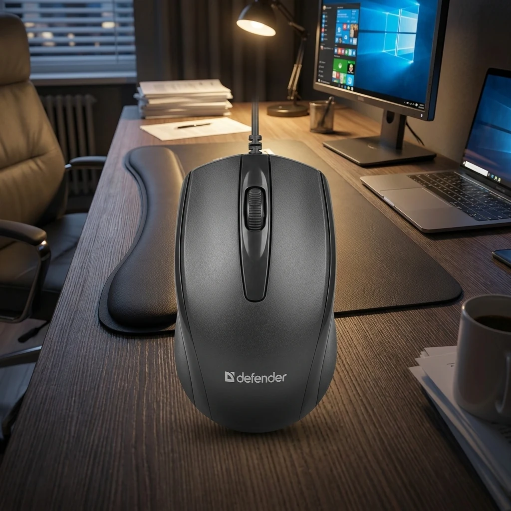 Миша дротова Defender Optimum MB-160 USB чорний