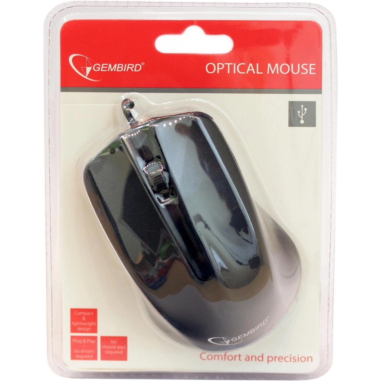 Миша дротова GMB MUS-101 Black USB — фото 2