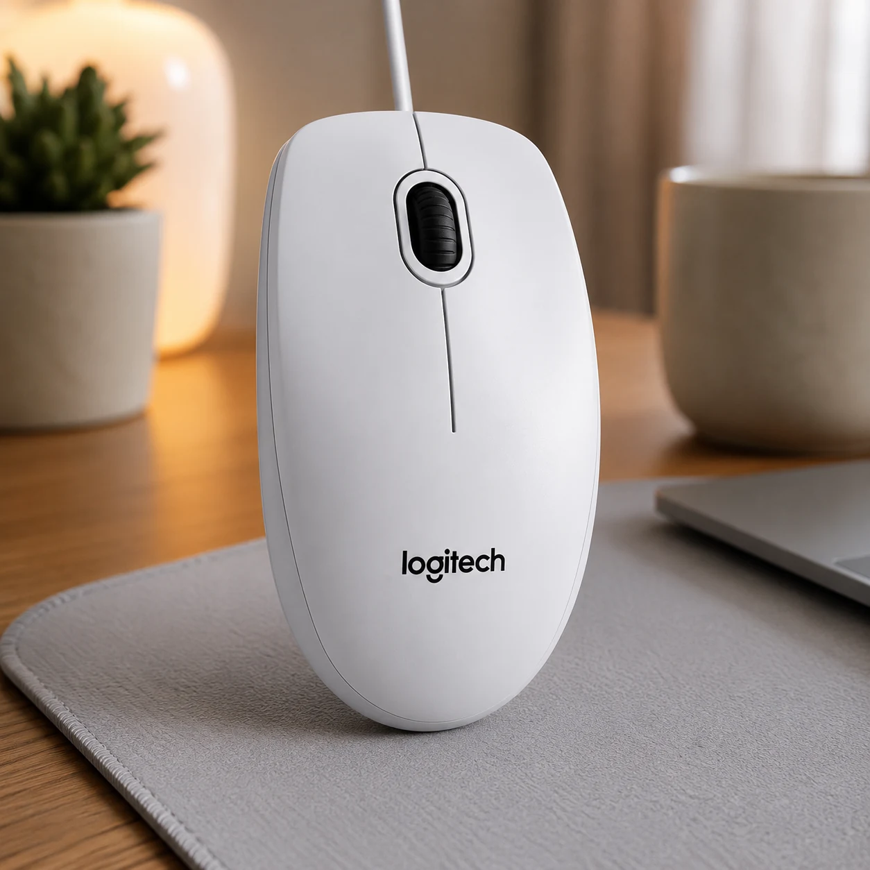 Миша дротова Logitech B100 біла (910-003360) — Миші, клавіатури, навушники