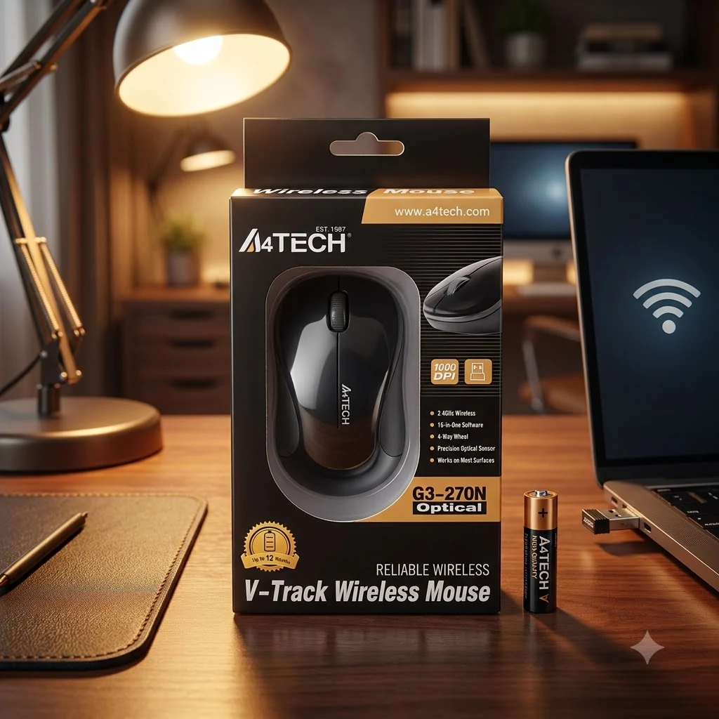 Миша комп'ютерна "A4TECH" G3-270 N V-Track бездротова