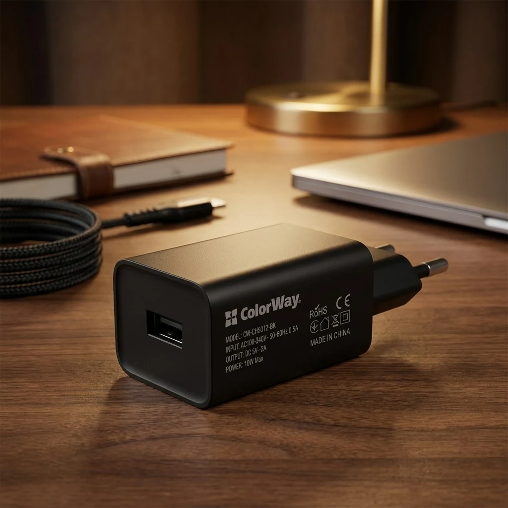 МЗП ColorWay 1USB auto ID 2A (10W) black (cw-chs012-bk) — Мобільна техніка
