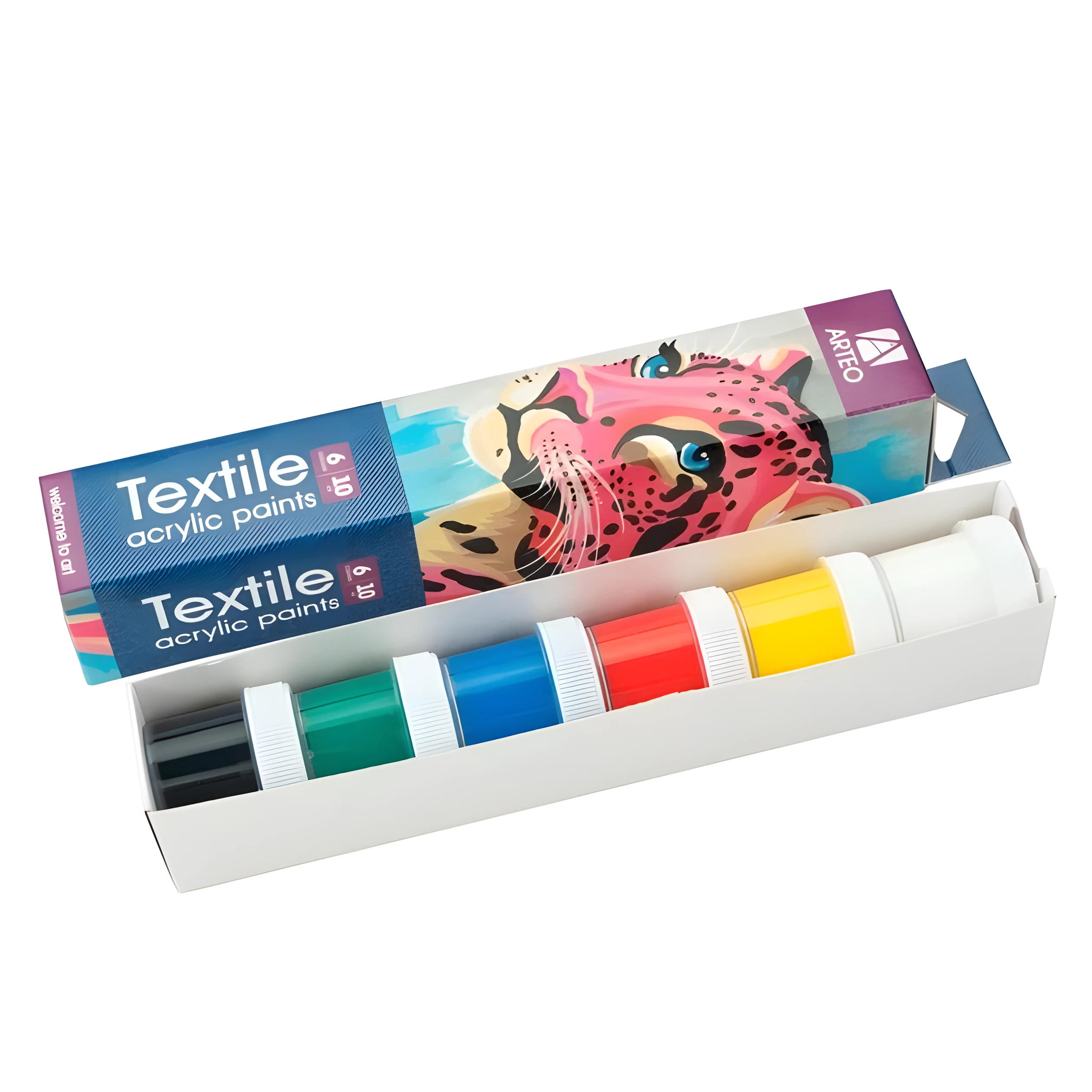 Набір акрилових фарб для розпису тканин Animals 6x10мл Arteo