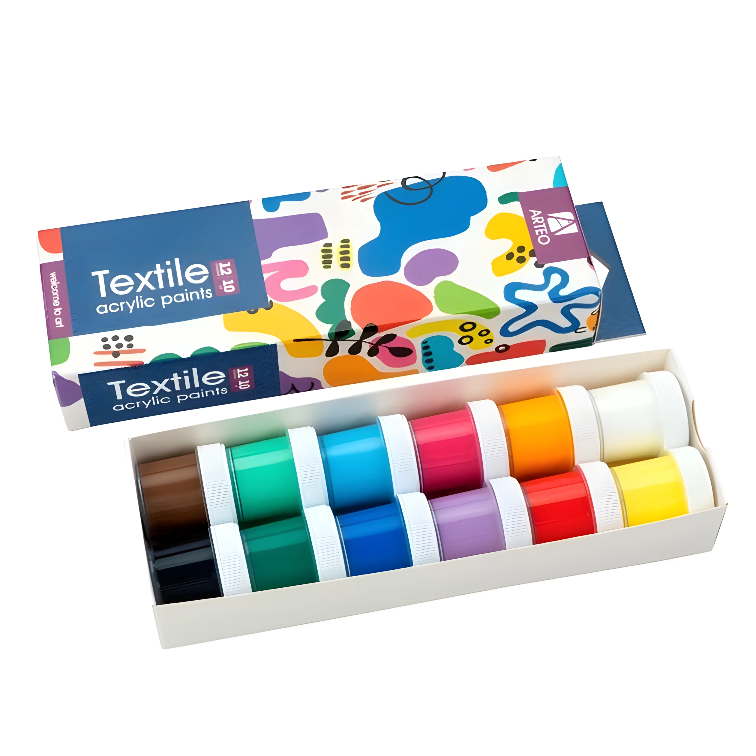 Набір акрилових фарб для розпису тканин Colors 12x10мл Arteo