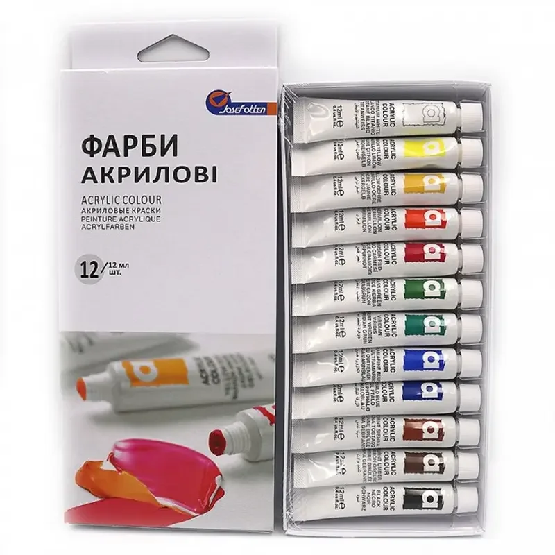 Набір акрилу 12 кольорів 12 мл "Basics" в тубах
