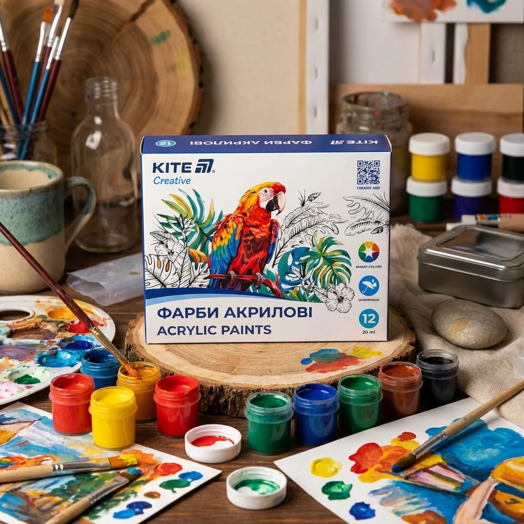 Набір акрилу 12 кольорів 20 мл "Creative" Kite