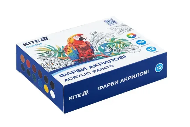 Набір акрилу 12 кольорів 20 мл "Creative" Kite