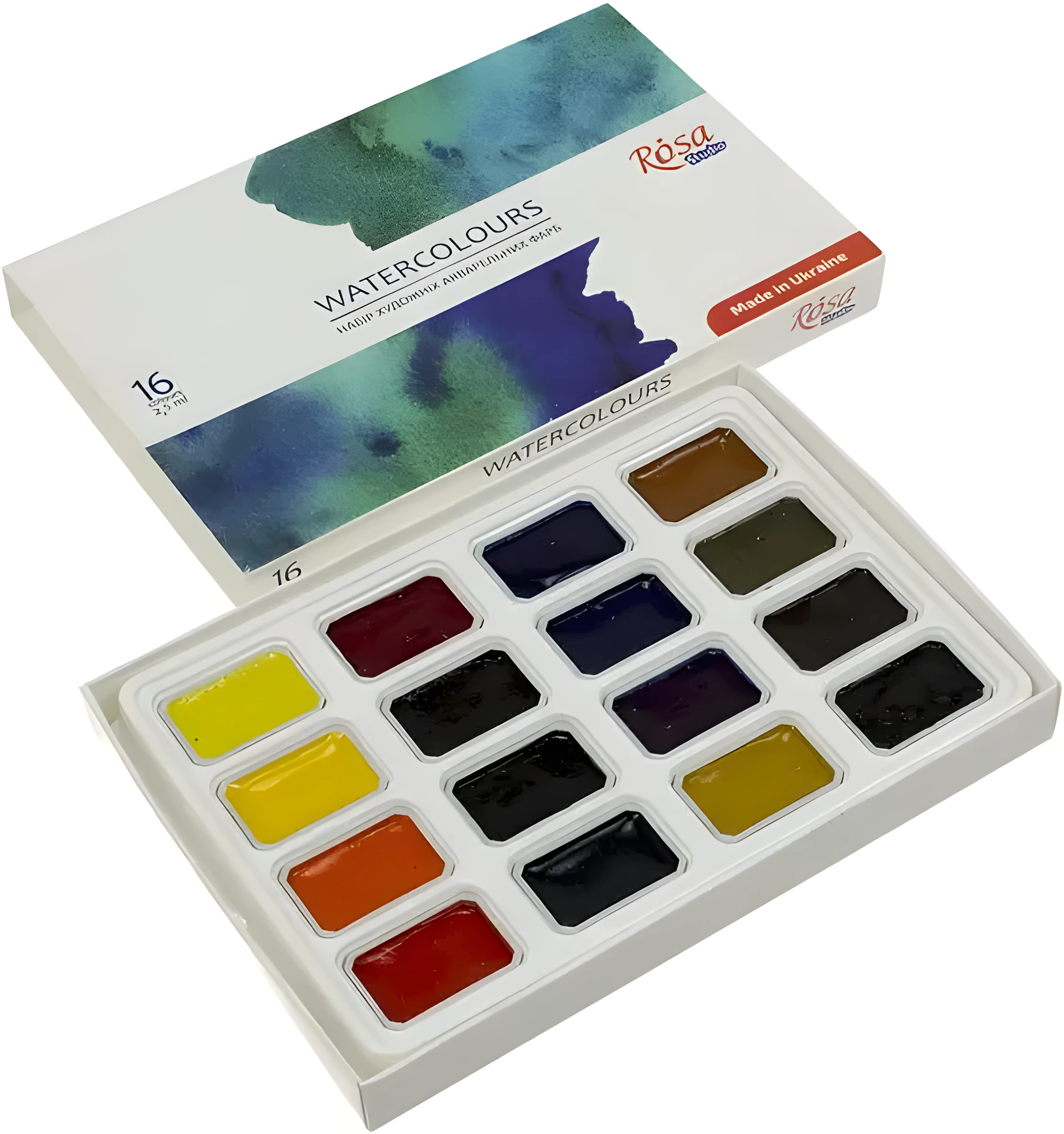 Набір акварельних фарб ROSA Studio 16 кольорів — Живопис