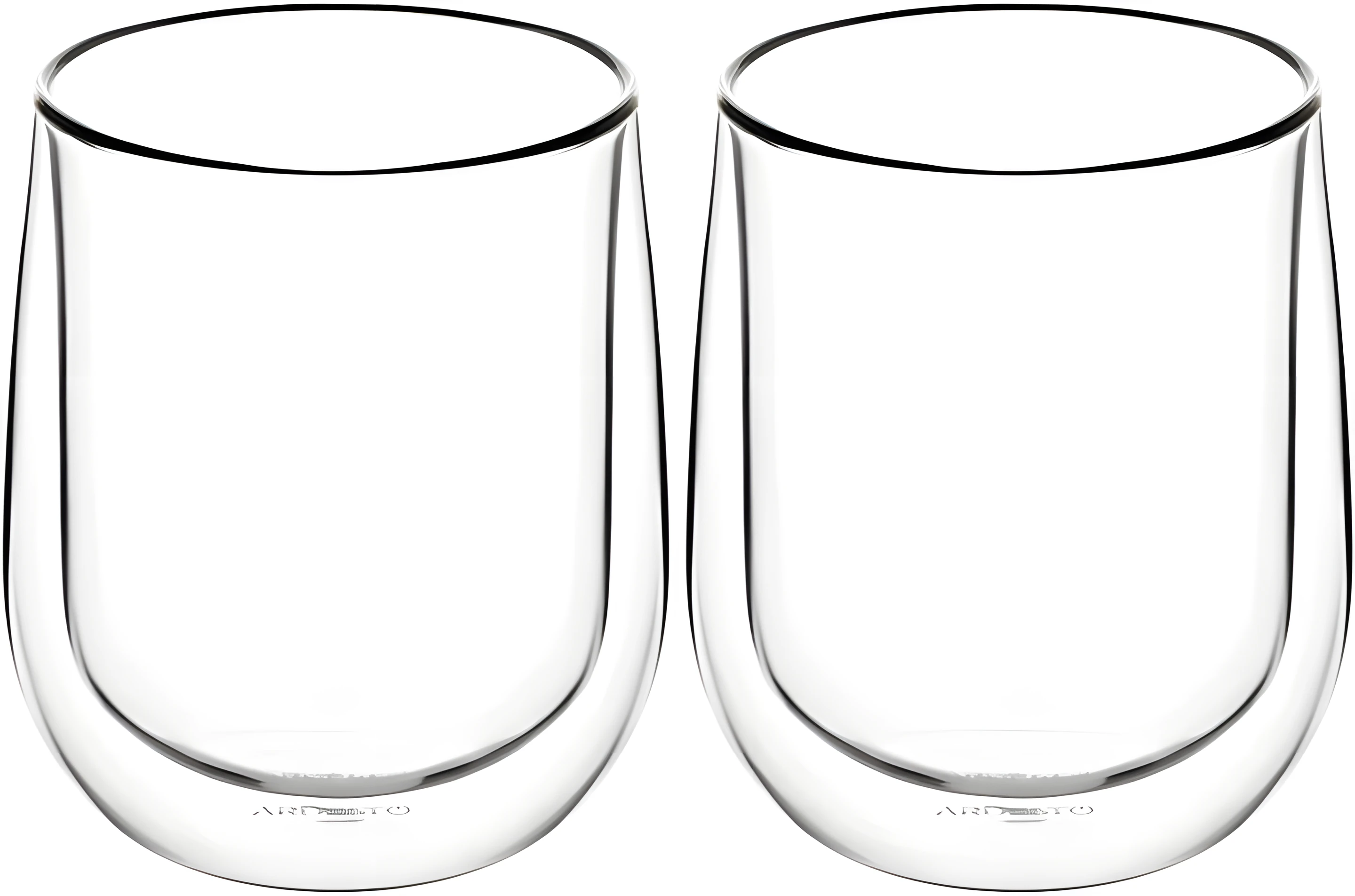 Набір чашок з подвійними стінками Ardesto 360мл 2шт скло прозорий