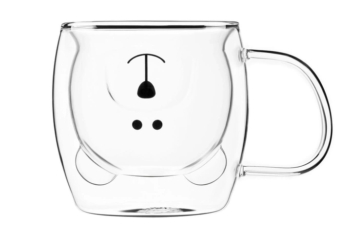 Набір чашок з ручками Ardesto Animals з подвійними стінками 250 мл 2 шт скло — фото 2