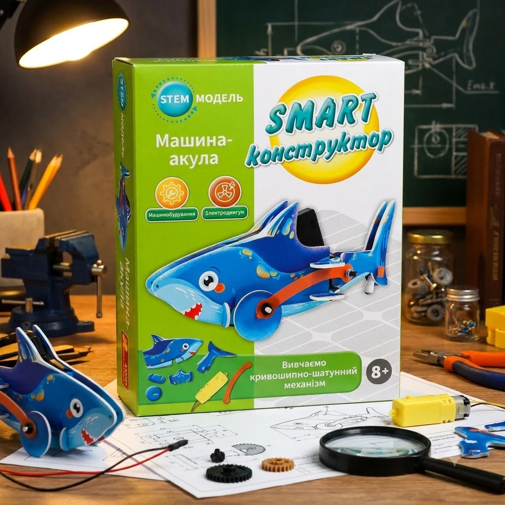 Набір для експериментів. SMART конструктор. Машина-акула. 8+ Ранок