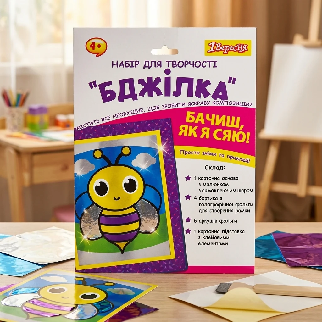 Набір для творчості 1Вересня "Бджілка", аплікація фольгою
