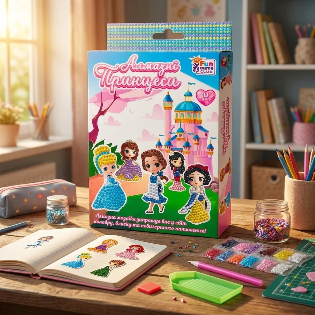 Набір для творчості "Алмазні стікери "Принцеси" 4FUN Game Club