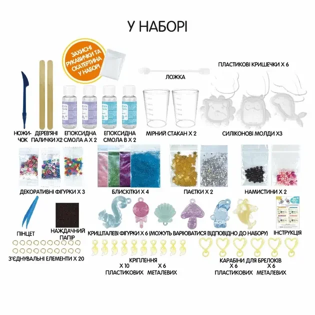 Набір для творчості.Епоксидна смола"Звірята" 3 форми. 6+ Kegao — фото 3