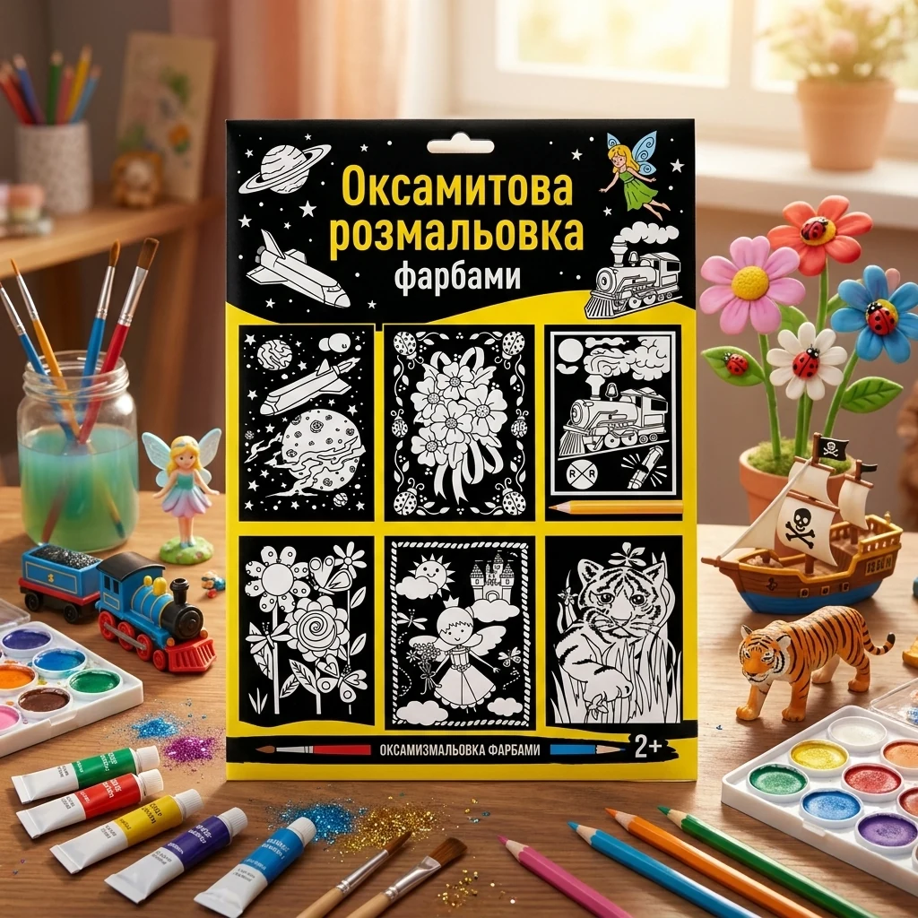 Набір для творчості "Оксамитова розмальовка фарбами"