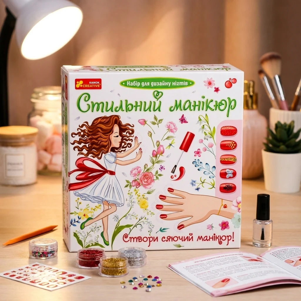 Набір для творчості.Стильний манікюр (кораловий). 8+ Ранок