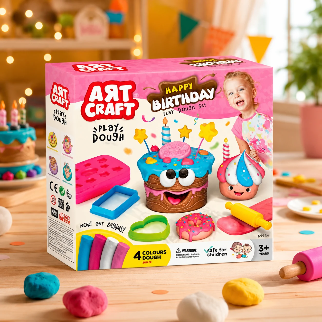 Набір для творчості з тіста Торт Art Craft 200 г 220*220*60 мм Dede — 