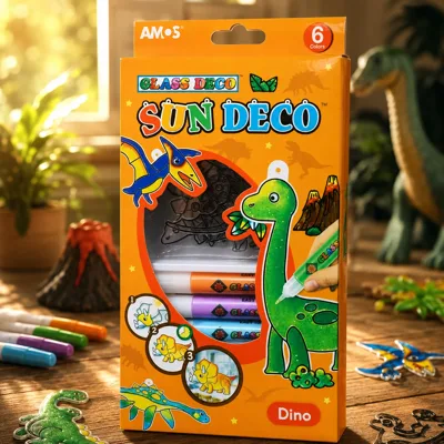 Набір для творчості Sun Deco Діно Amos вітраж 6 кольорів 10.5мл