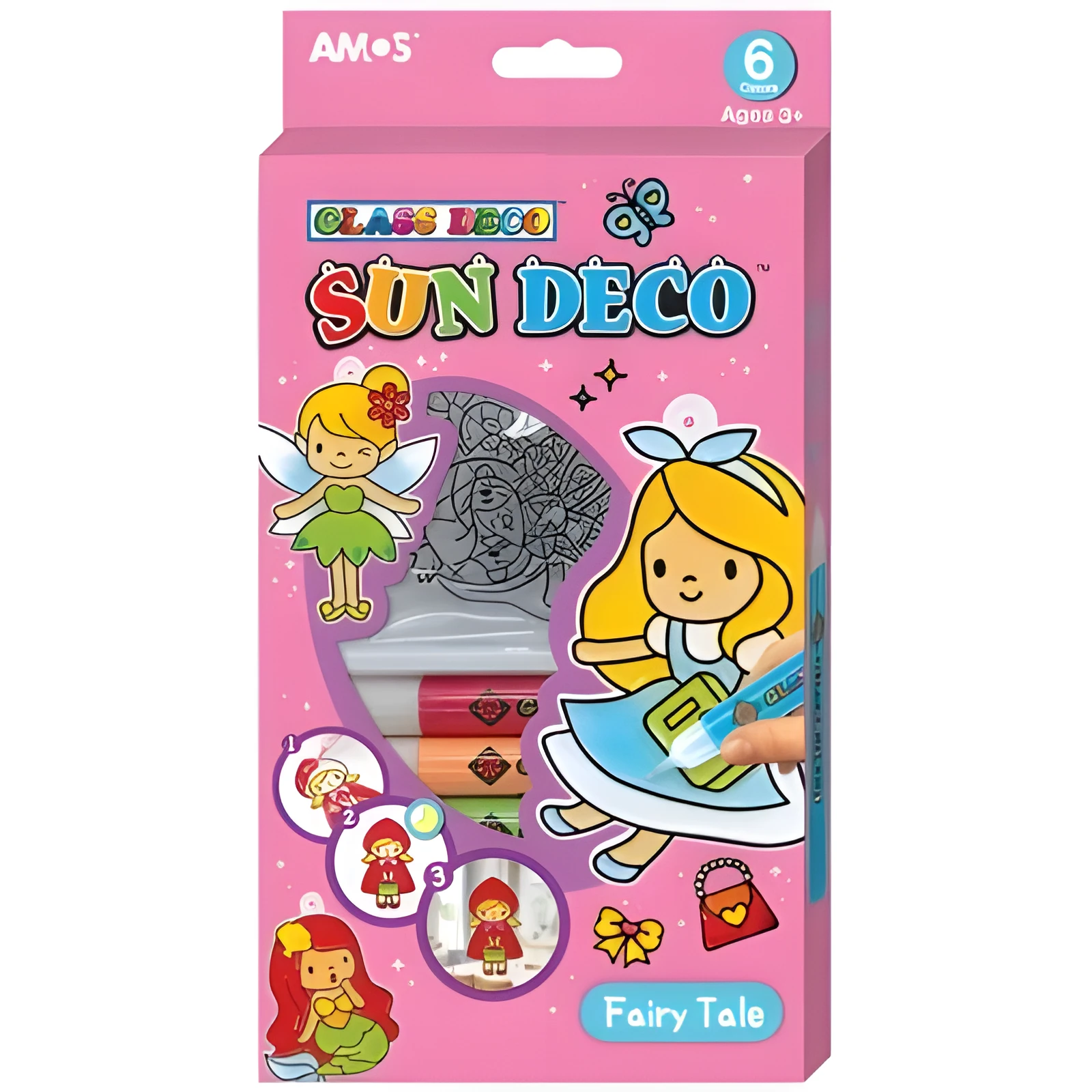 Набір для творчості Sun Deco Казка Amos вітраж 6 кольорів 10.5мл