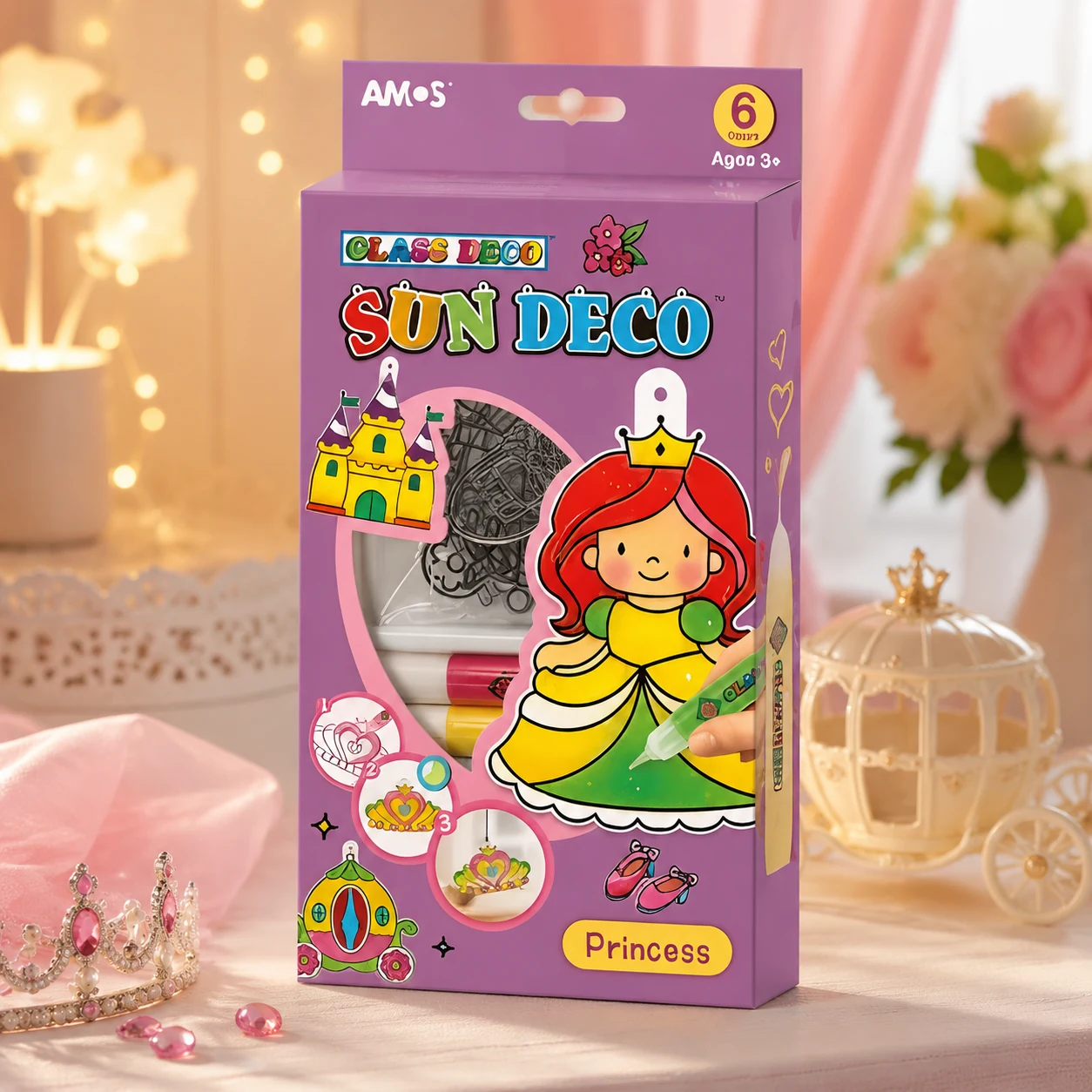 Набір вітраж Sun Deco Принцеса Amos 6 кольорів — Хобі та декор