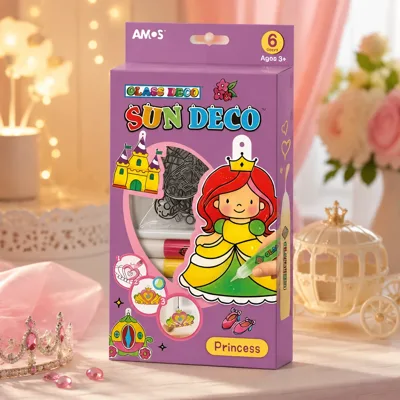Набір для творчості Sun Deco Принцеса Amos вітраж 6 кольорів 10.5мл