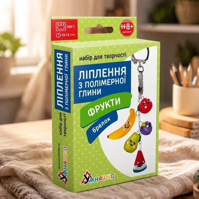Набір для творчості Умняшка Ліплення з полімерної глини Брелок Фрукти ПГ-003