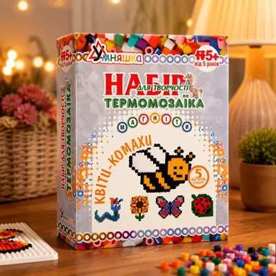 Набір для творчості Умняшка Магніти з термомозаїки Квіти-комахи ТМ-002
